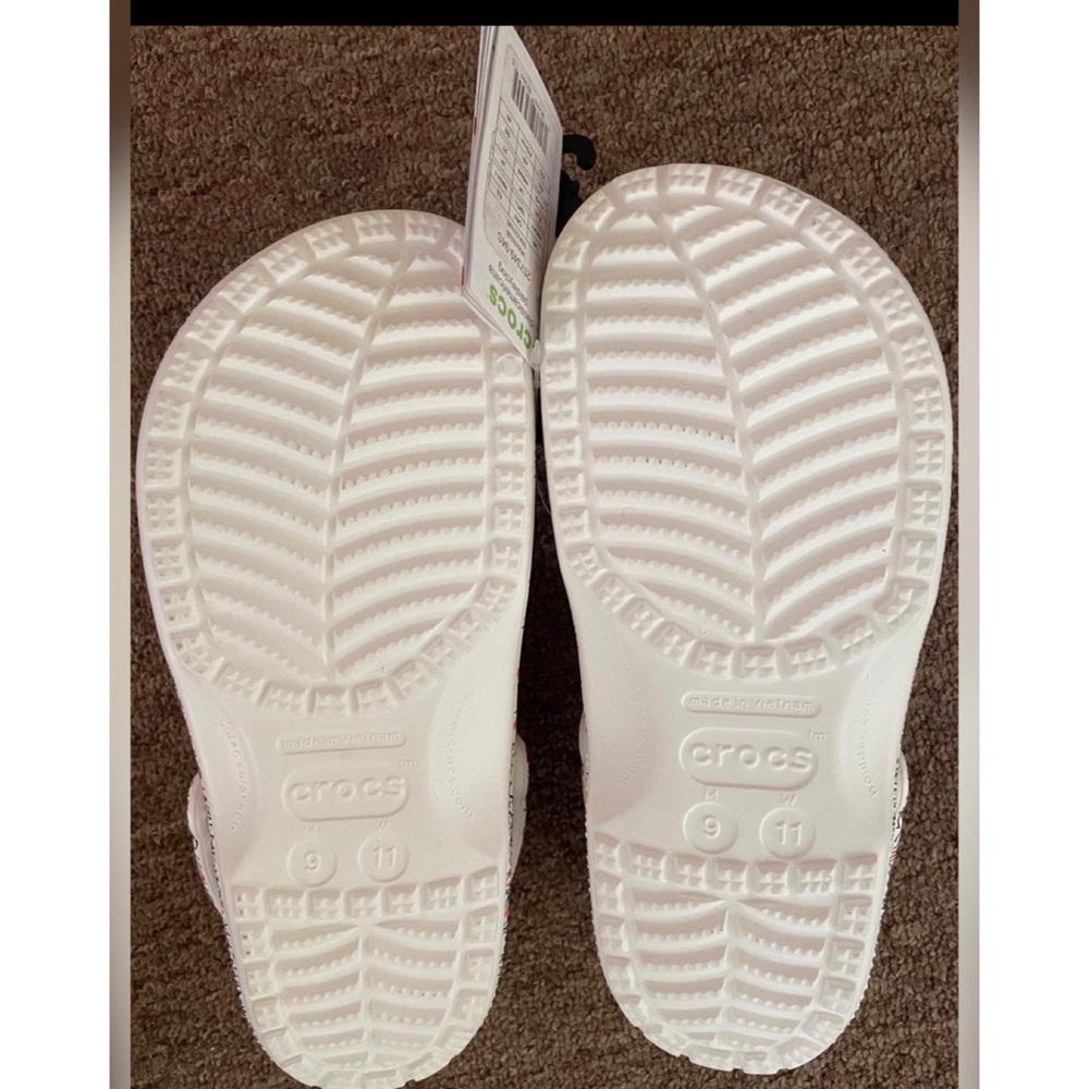 CROCS White and Orange Patterned Clogs - Picture 3 of 3